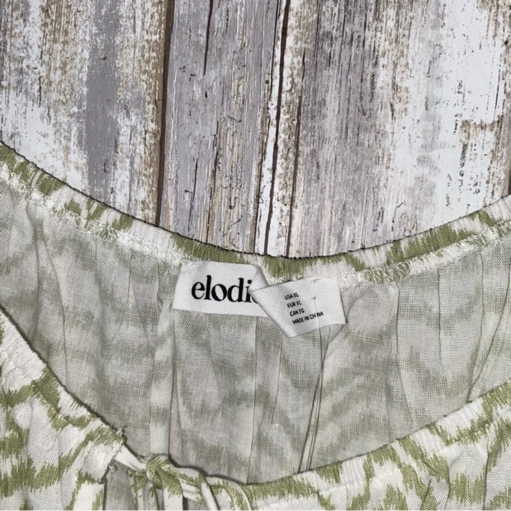 NWT Elodie Green & White Tie Crop - Picture 5 of 6